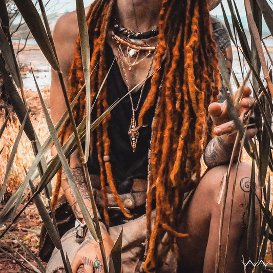 inner peace " white labradorite & larimar necklace