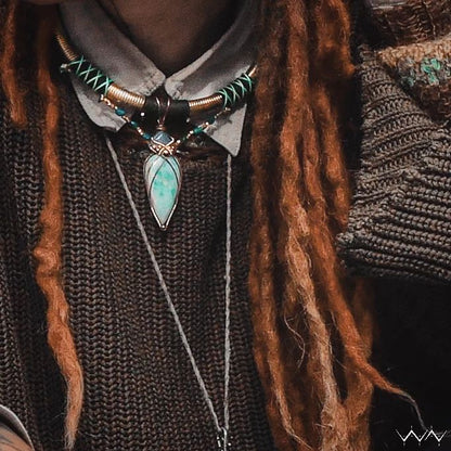 trust the flow " amazonite & aquamarine necklace